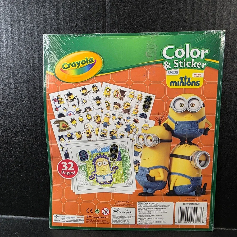 Crayola Minions Color & Sticker Activity Book 32 Pages 50 Stickers New 2015